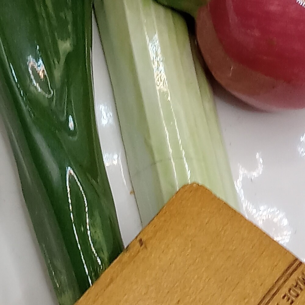 BRIGGS POTTERY Sculpted Vegetable Serving Platter Dip Cup Signed 12" Charcuterie - Picture 14 of 15